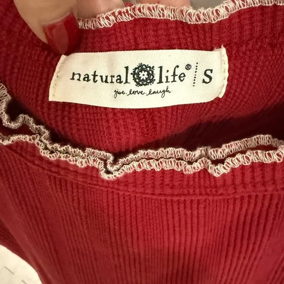 NATURAL LIFE Red Tank Top with Ruffle Trim - Picture 3 of 3